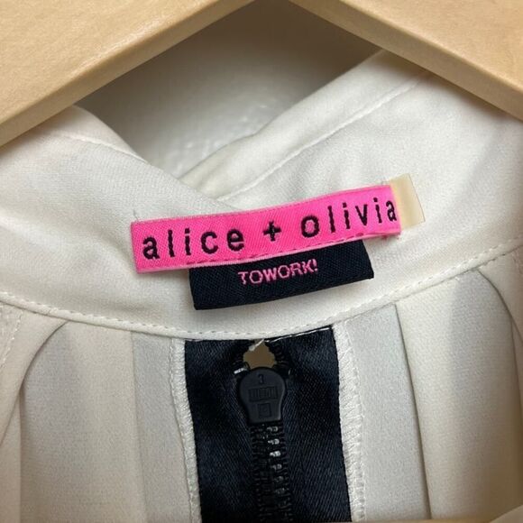 Alice + Olvia Work Cream Silk and Black Dress Sz. 2/4 - Picture 5 of 8